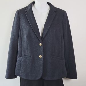Talbots Blazer Suit Jacket Aberdeen Lined Collared 2 Button Gray Blue Size 10